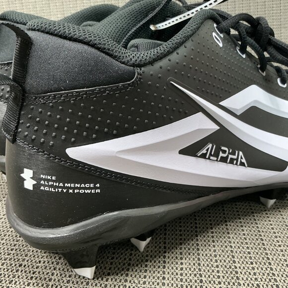 Nike Alpha Menace 4 Agility X Power Mens Size 16 Black/White Football Cleats main image 7
